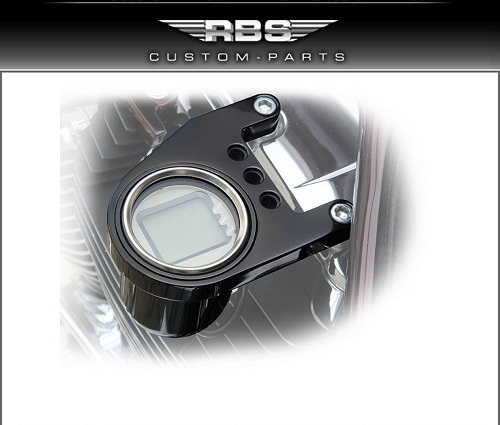 RBS LCD Mini Digital Tachoeinheit für Rockerbox-Zylinderkopf Montage schwarz eloxiert