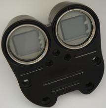 Mini Digital Tacho und Drehzahlmesser mit Lenkerklemme hochglanz schwarz eloxiert